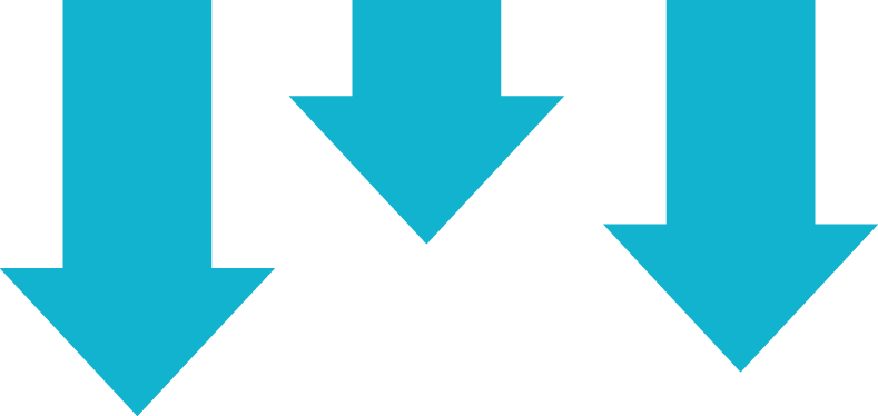 Three blue arrows pointing downwards