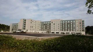 An outside view of the large residence building