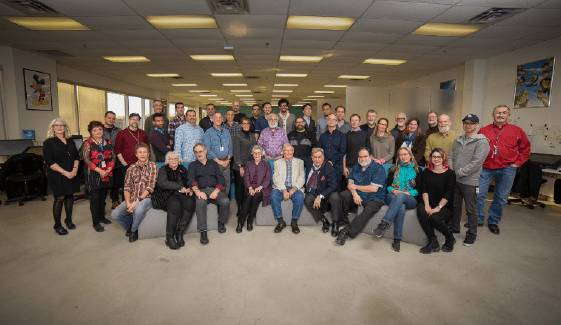 FAAD Animation Faculty posing for a portrait for Animation 50