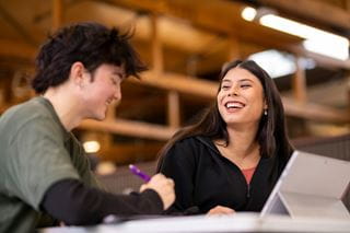 Two students studying together