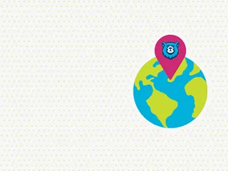 Bear on a map icon sitting on top of a globe