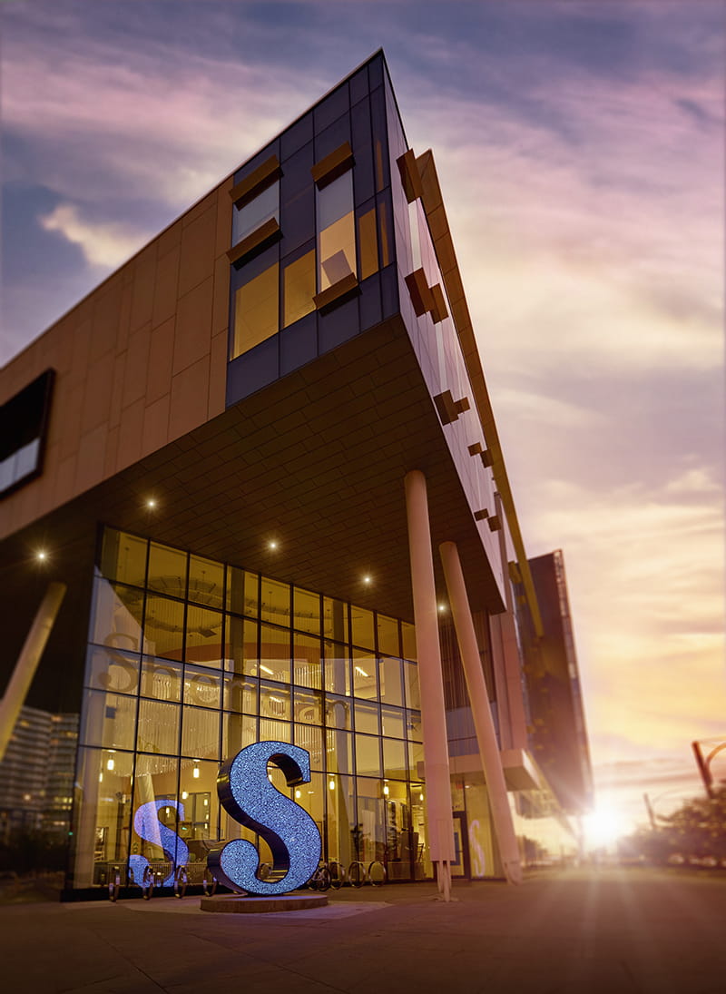 The main entrance to Sheridan's Hazel McCallion Campus