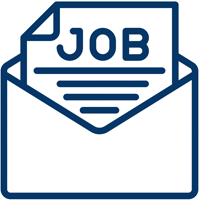 Paper with the word 'JOB' at the top sticking out of an envelope