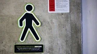 Signage for Sheridan's campus services safe walk program