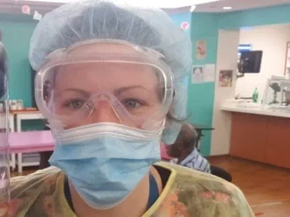 Ashleigh Griffin in personal protective equipment