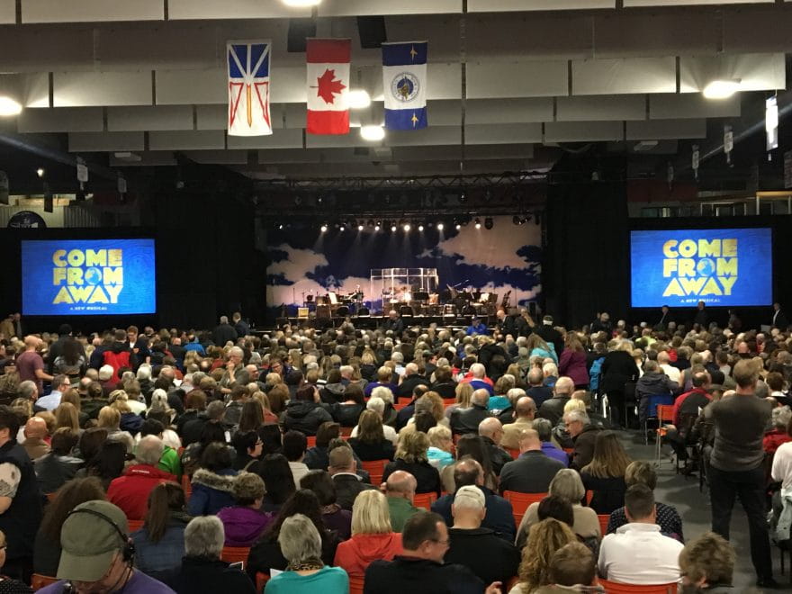 Audience at Come From Away performances in Gander