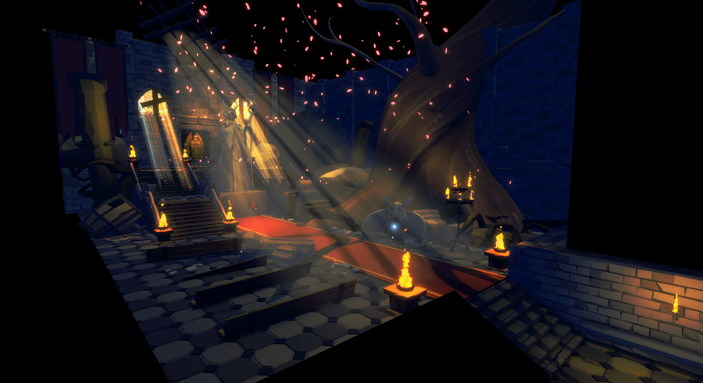 A screenshot of a chapel scene in the Aroma video game