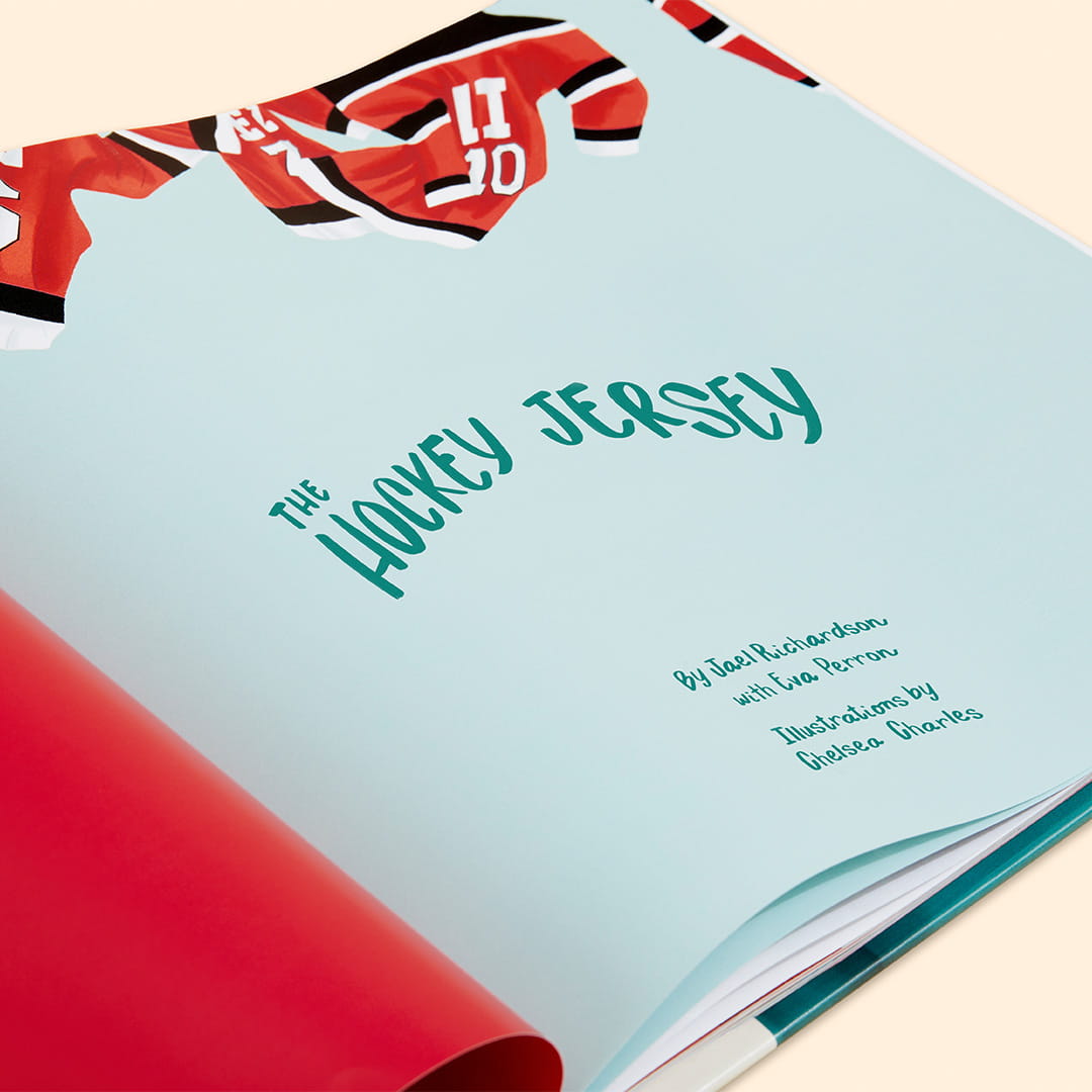 Cover page | The Hockey Jersey | By Jael Richardson with Eva Perron | Illustrations by Chelsea Charles