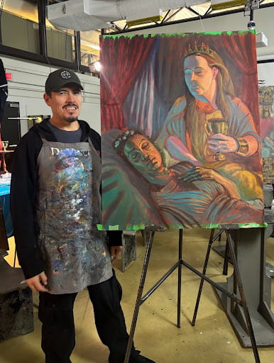 Angus Cambell with work