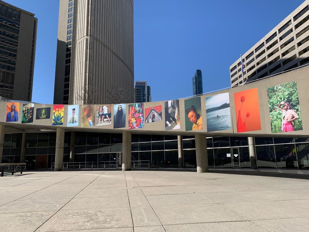 Nathan Phillips Square with art