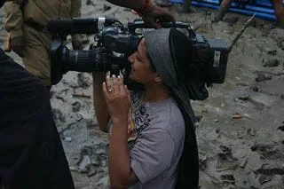 Woman with camera