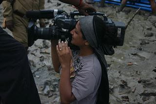 Woman with camera