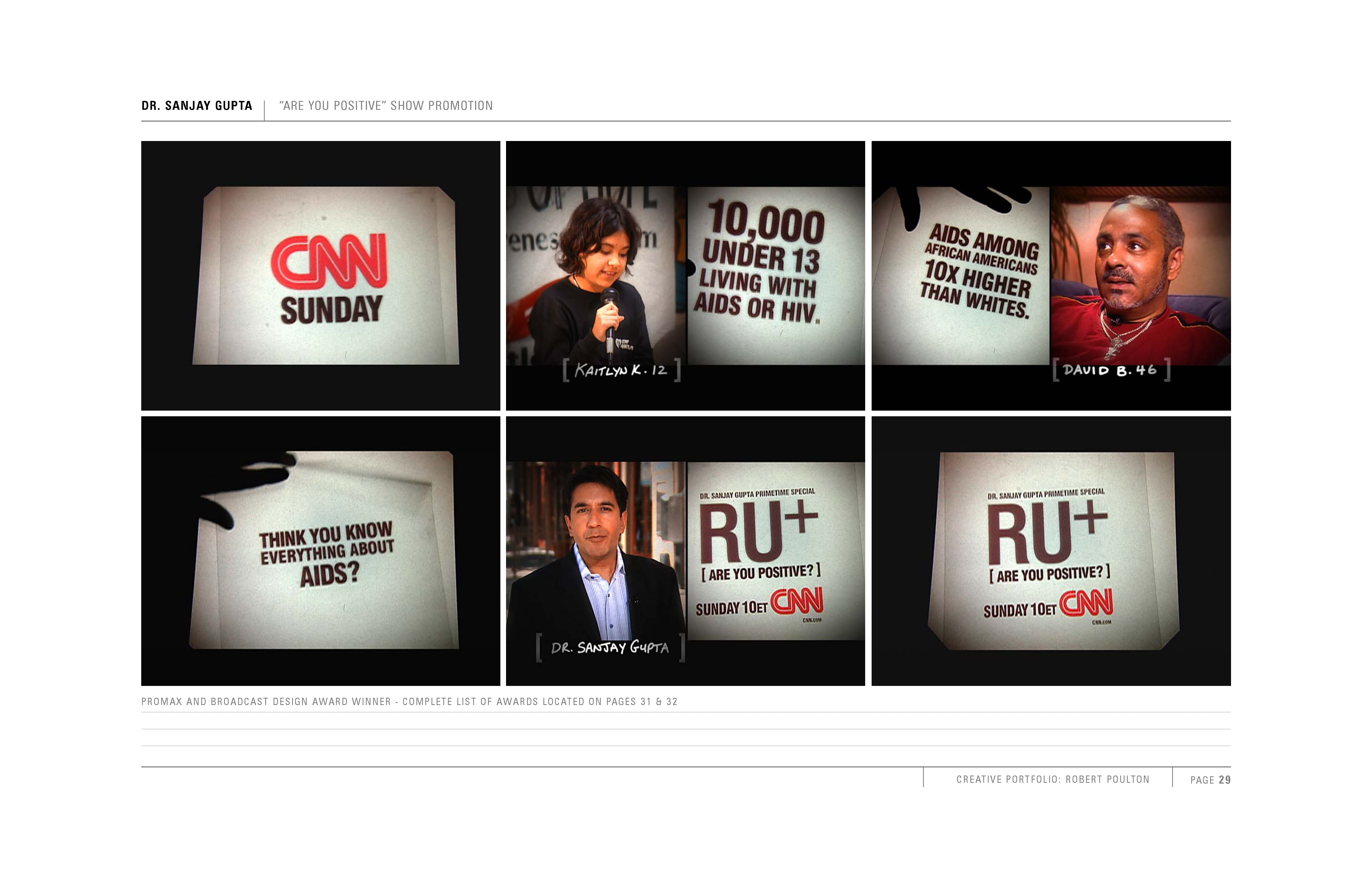 Various graphics used in a promotional campaign for a CNN show by Dr. Sanjay Gupta titled "RU+".