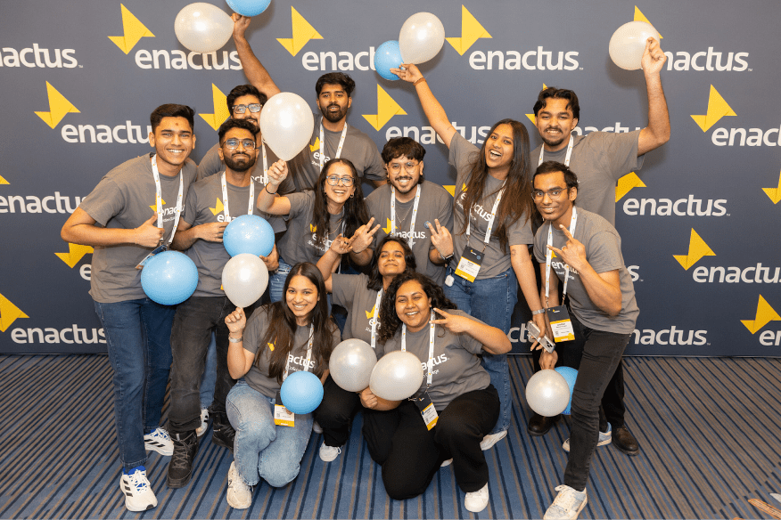 The Enactus Sheridan team posing for a team photo at the Regional Exposition in Mississauga, Ont.