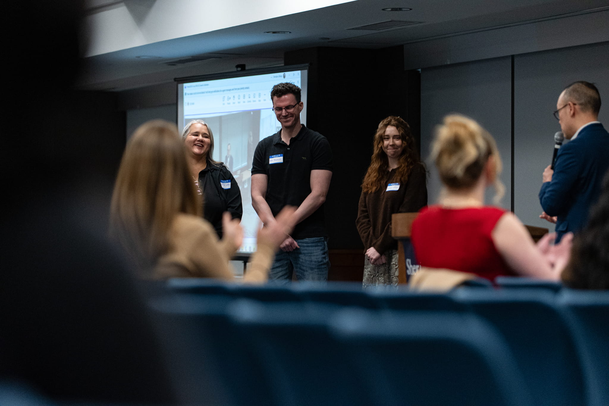 Director, Industry and Professional Engagement, Arthur Kong presents Employer of the Year Award to Pipeline Studios Ltd.