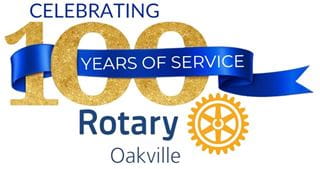 The logo for the Rotary Club of Oakville, celebrating 100 years of service to the community