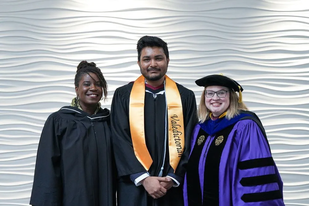 Ganyo Soh, Pranesh Lakshmanasamy and FAST Dean Elizabeth Fabbroni