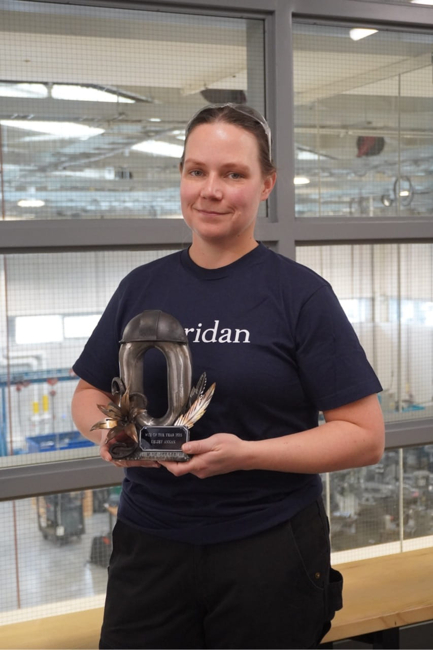Kesley Annan is pictured holding her Women on Site of the Year award