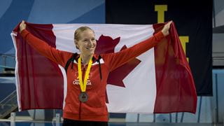 Woman with Canadian flag