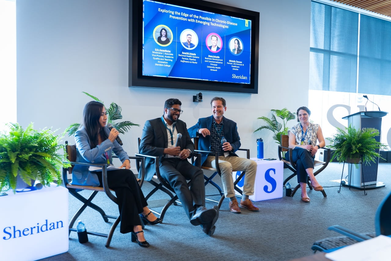 The AI panel at the healthcare symposium.