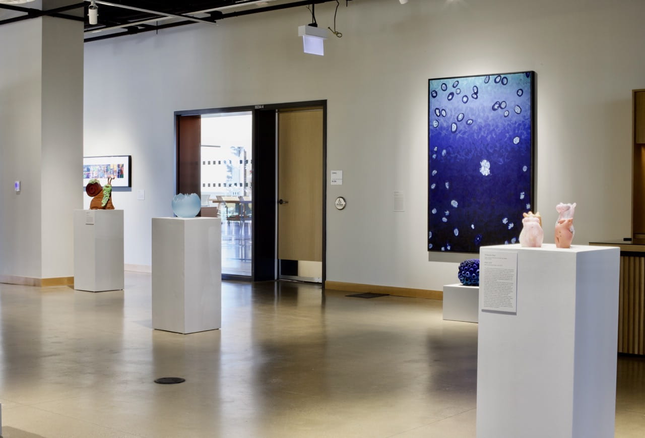 Photo of the Graduating Student Art Awards Exhibition held from January 2024 to March 2024 at the Creative Campus Gallery at HMC