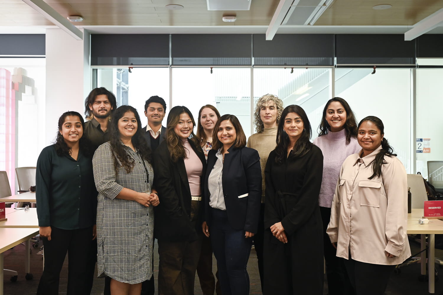 Bachelor of Community Safety student Judith Prades is pictured with ten members of Sheridan EDGE 