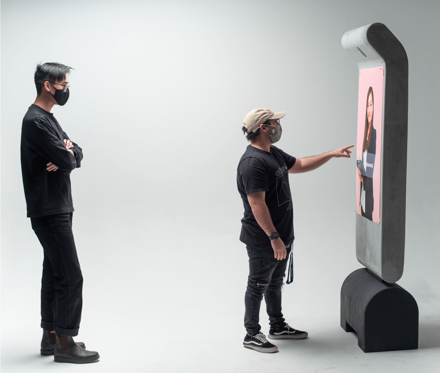 An ergonomics study helped Industrial Design faculty and students to build a kiosk that was the ideal height for most users.