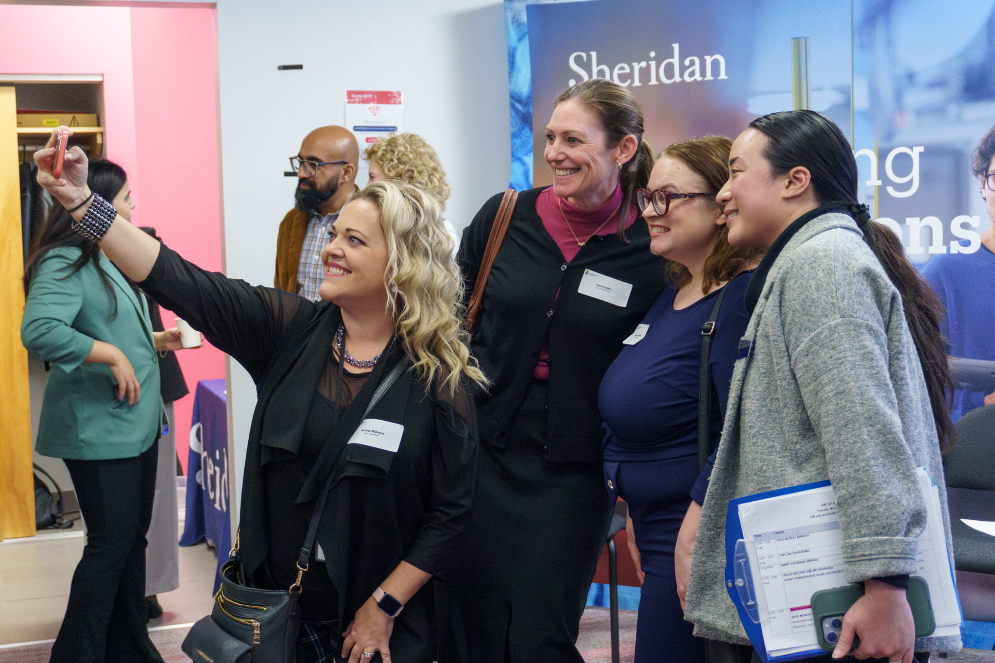 Attendees at the Centre for Intelligent Manufacturing anniversary celebration gather for a group selfie