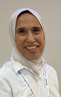 A head and shoulders portrait photo of Sheridan professor Dr. Haya El Ghalayini