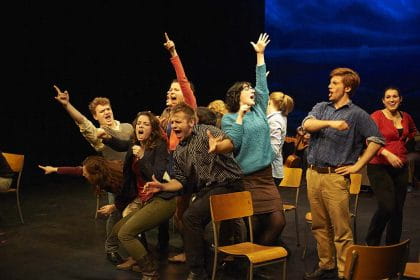 bachelor of music theatre - performance students in the 2013 production of come from away at sheridan