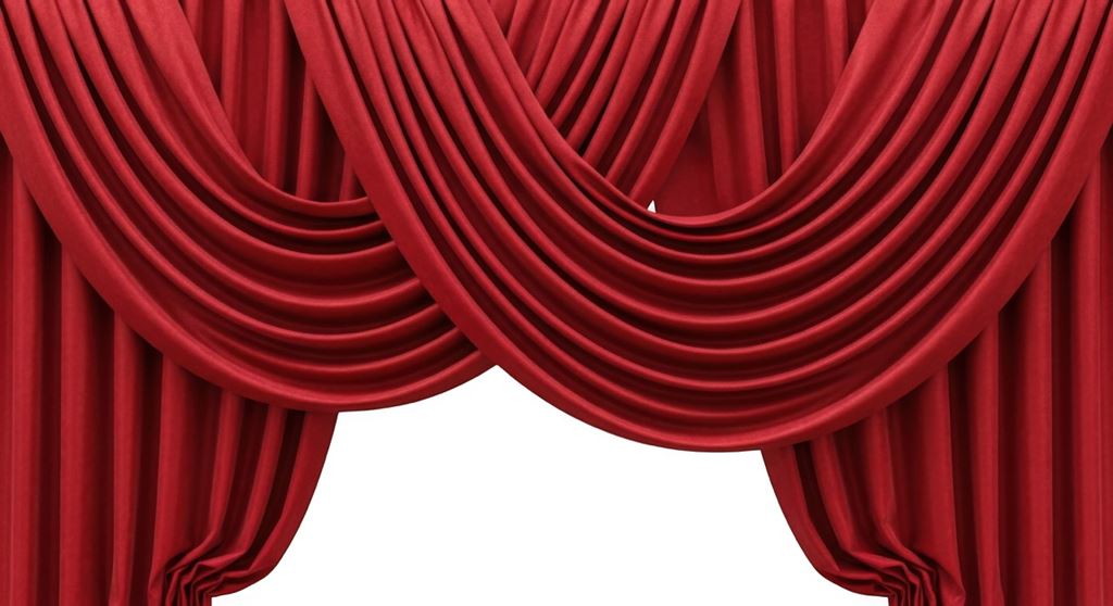 An image of red curtains representing the theatre