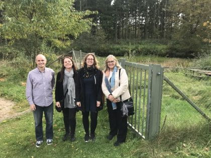 Monica Lysack with her Danish colleagues in rural Denmark