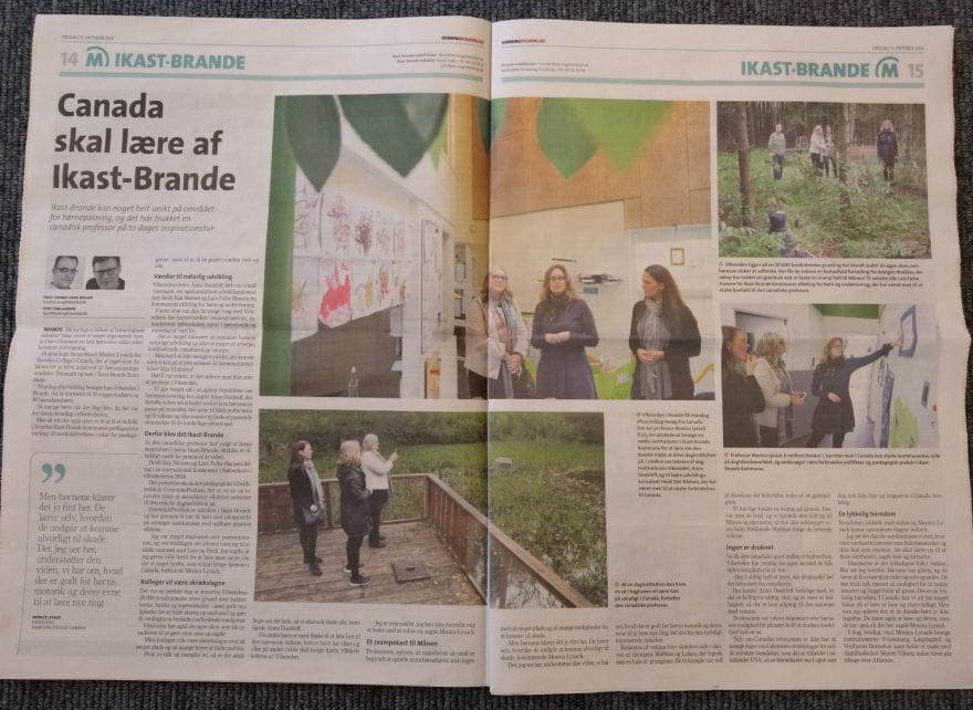 Clipping of Monica Lysack visiting rural Denmark in the Ikast-Brande newspaper
