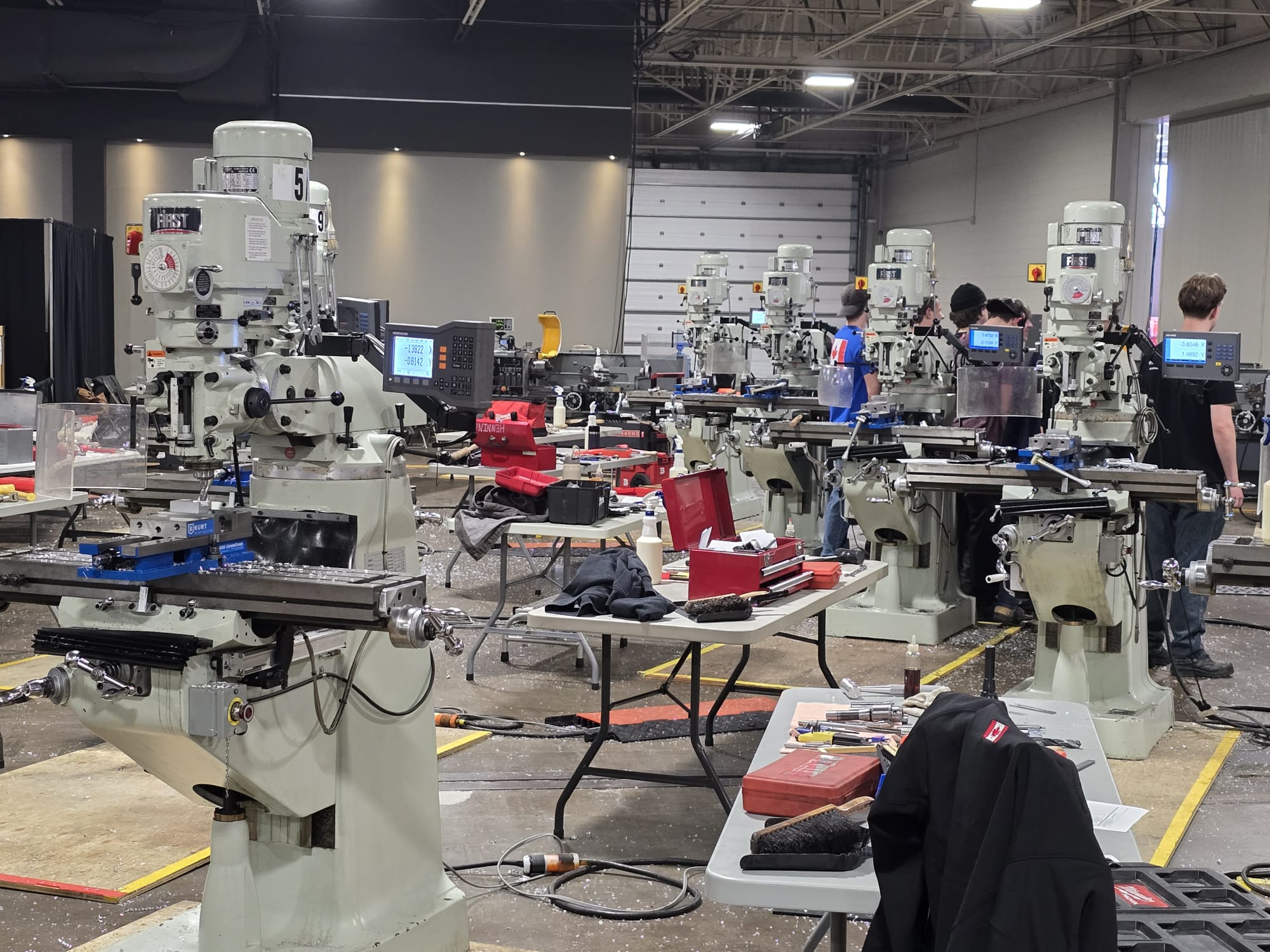 An area filled with precision machining workstations that were provided and set up by Sheridan.