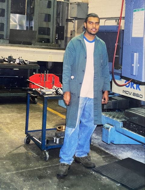 Dev Baichan, the Magna School of Skilled Trades associate dean, as a young apprentice.
