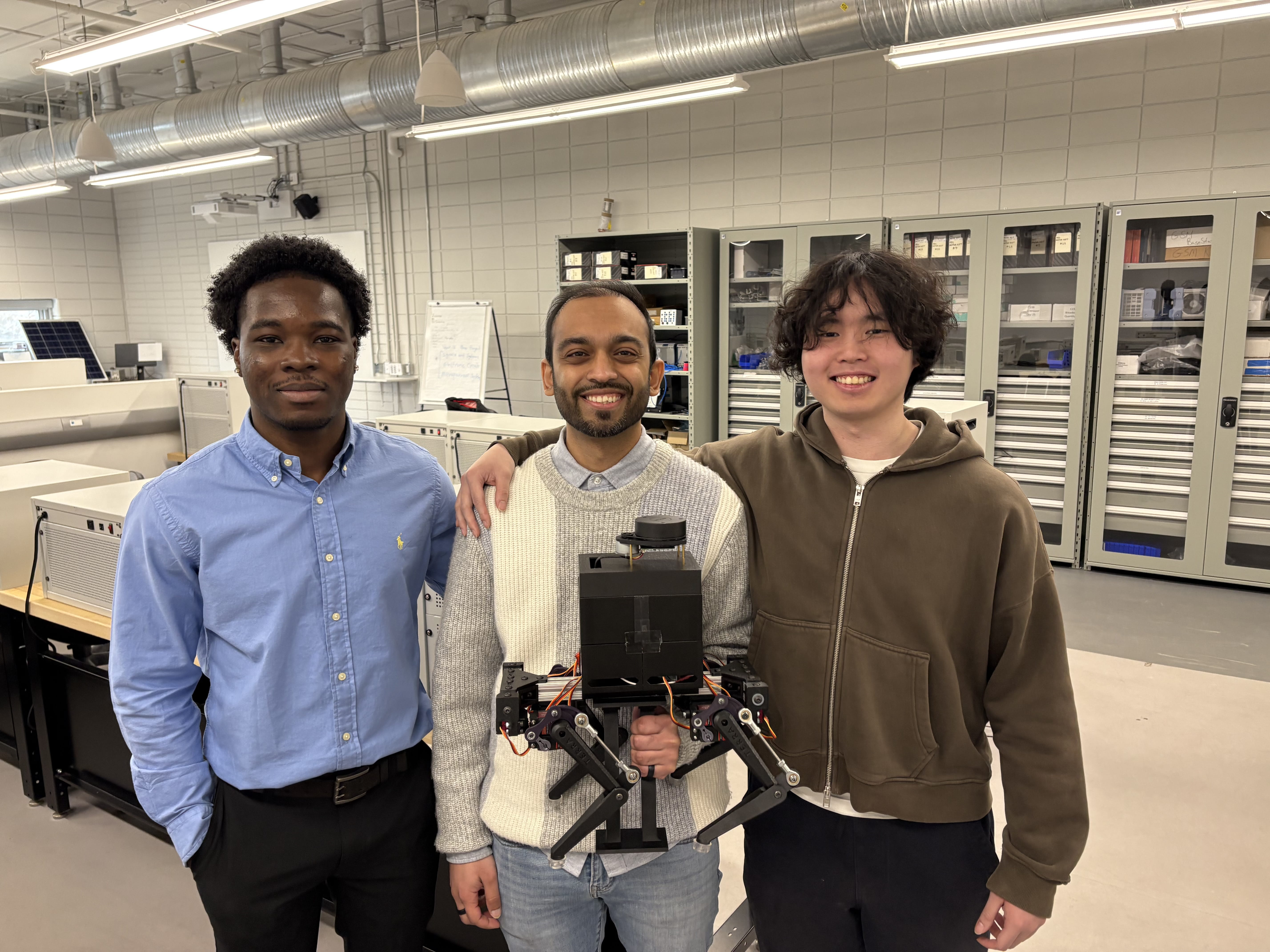 Three engineering students show their group project called TERRA.