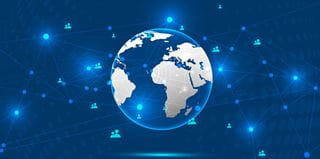 A picture of the globe with various connection points throughout