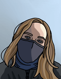 illustration of a person wearing a mask