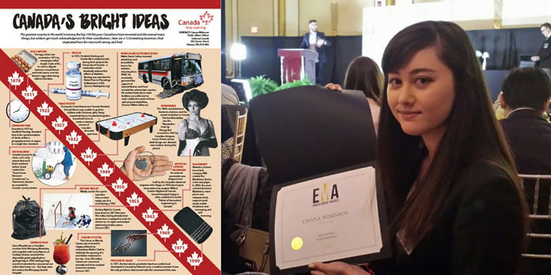 Cianna Wilkinson with her winning infographic