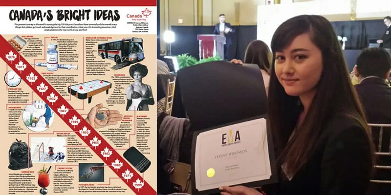 Cianna Wilkinson with her winning infographic