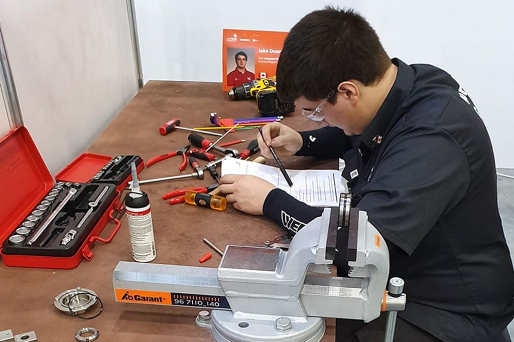 Jake Doan competing at WorldSkills