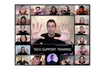 Students performing A Million from In Real Life for a virtual production