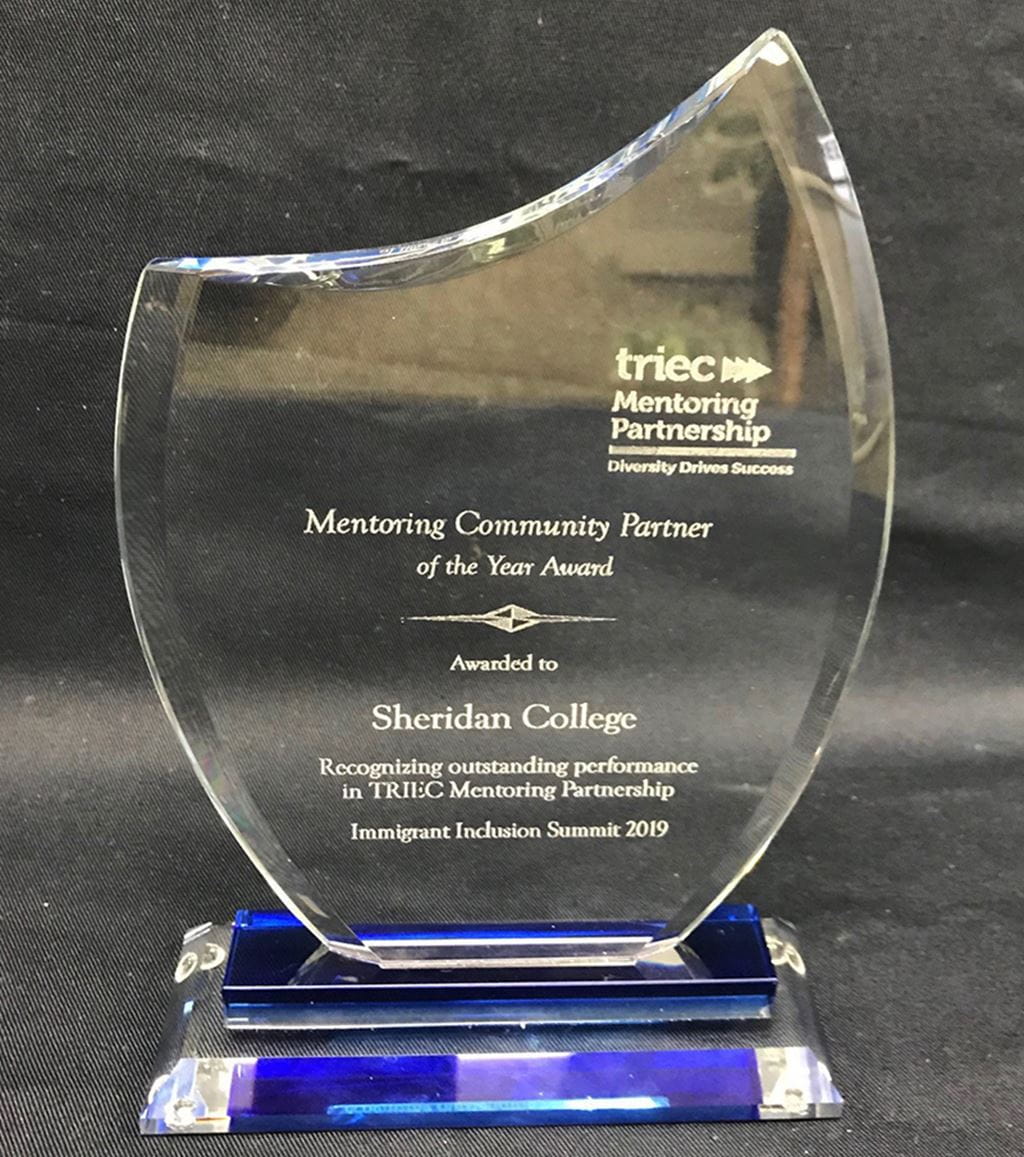 Mentoring Community Partner of the Year Award presented to Sheridan