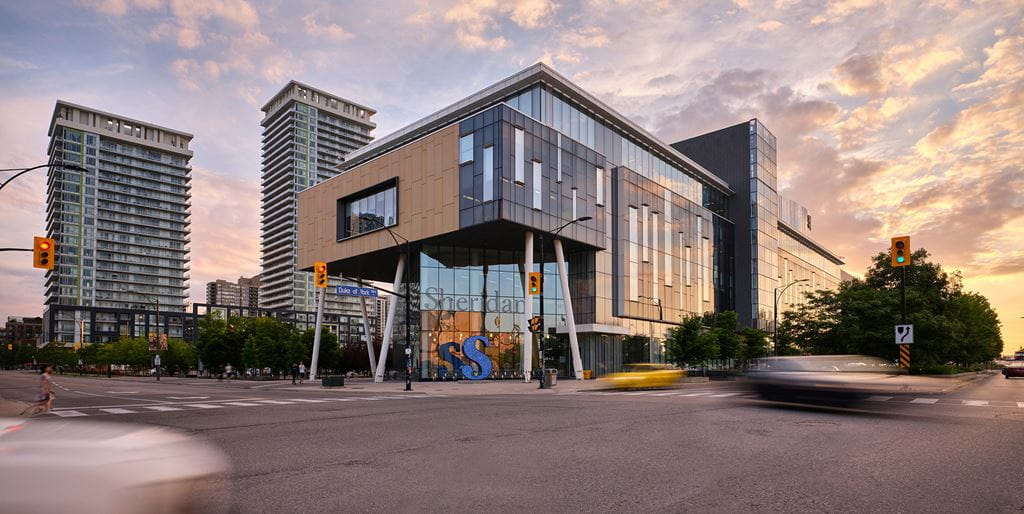 Hazel McCallion Campus at dusk