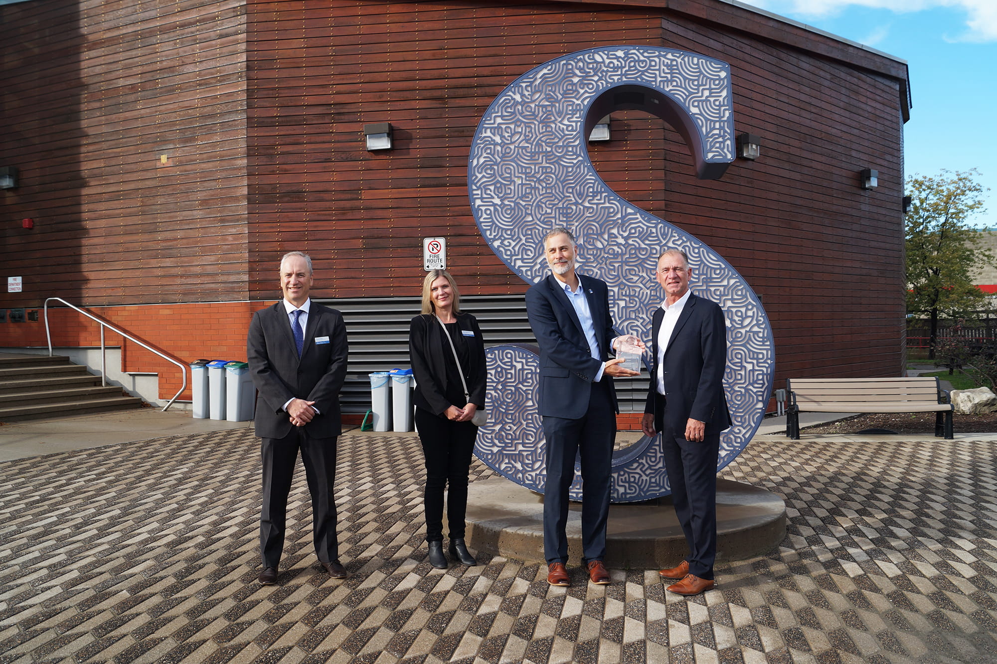 Representatives from Sheridan and Danfoss at Sheridan's Trafalgar Campus in Oakville. 
