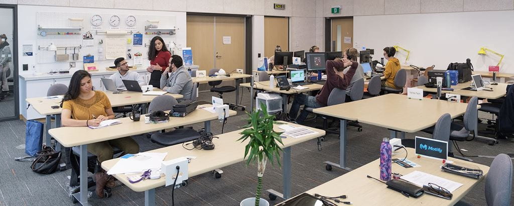 Desks and working set-up at EDGE's Mississauga headquarters