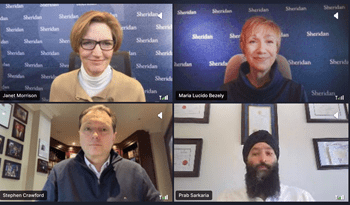 Janet Morrison, Maria Lucido Bezely, Minister Prabmeet Sarkaria and MPP Stephen Crawford