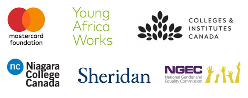 mastercard foundation, young africa works, colleges and institutes canada, niagara college canada, sheridan, ngec (national gender and equality commission)