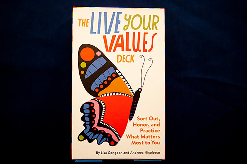 The Live your Values Deck | Sort Out, Honor, and Practice What Matters Most to You | By Lisa Congdon and Andreea Niculescu