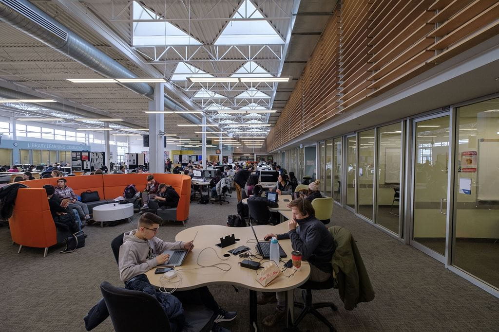 Students working at the Learning Commons
